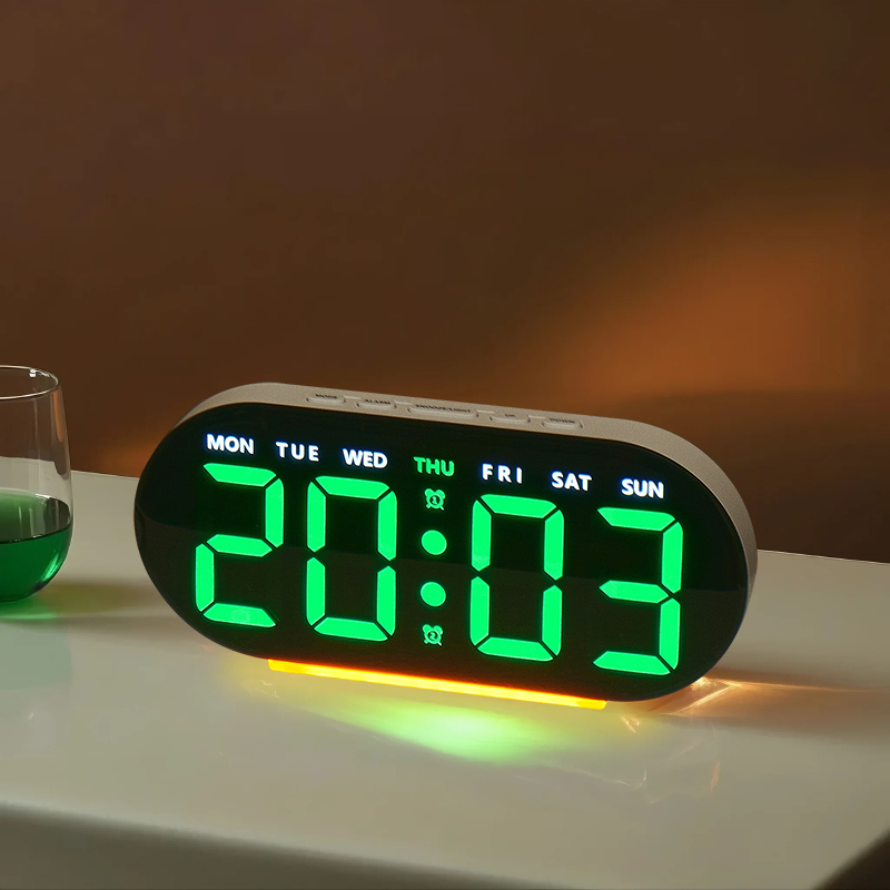 Supplier Smart Desk Table Alarm Clock Night Light 24 Hour Time Date temperature Display Digital Clock